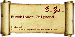 Buchbinder Zsigmond névjegykártya